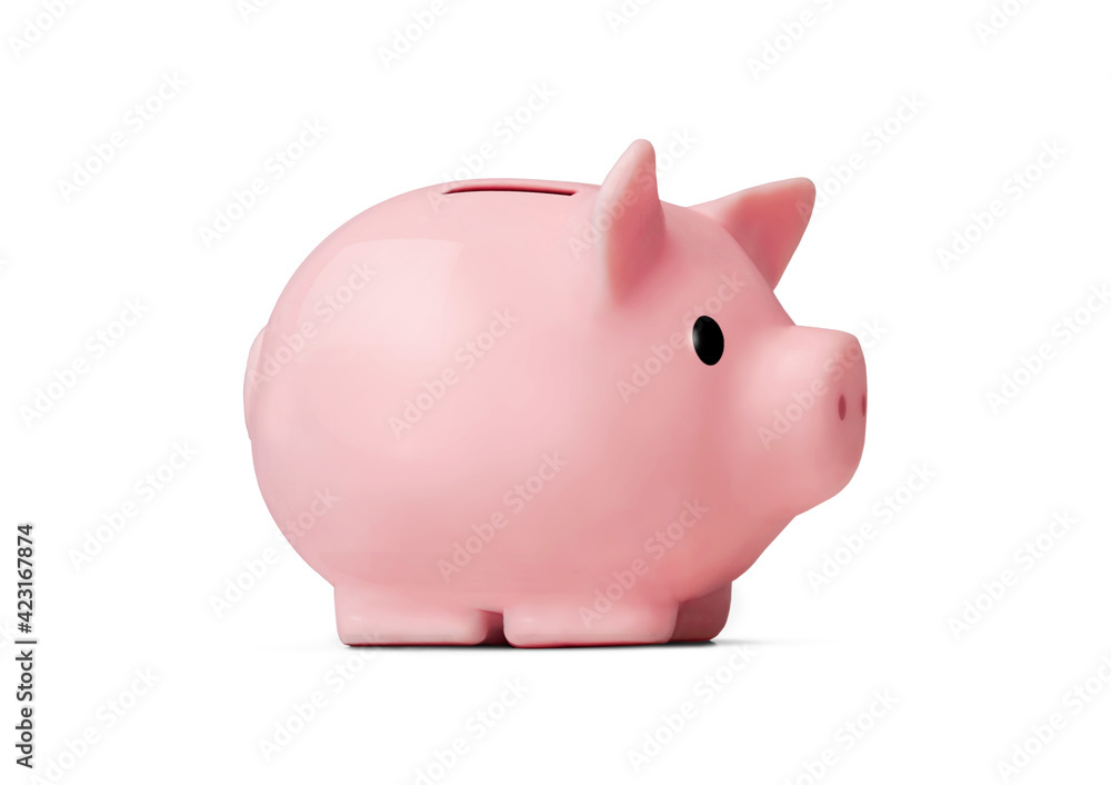 Cute porcelaine piggy bank isolated on white background Stock Photo ...