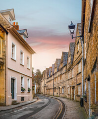 Historic row of houses in an English town