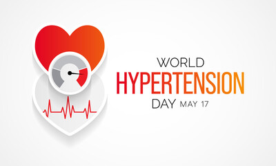 World Hypertension day is observed each year on May 17th. High blood pressure, also called hypertension, is blood pressure that is higher than normal. Vector illustration.