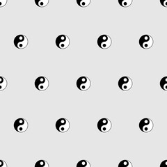 Poster - Yin Yang Pattern. Vector Black White Yin Yang Pattern.