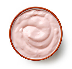 Wall Mural - bowl of pink yogurt