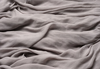 folded gray silk fabric, full frame