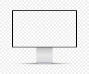 Aufkleber - Realistic computer monitor with blank screen on a transparent background