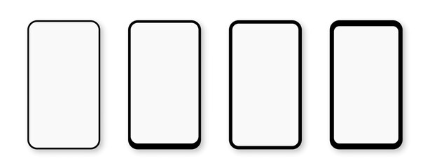 Wall Mural - realistic phone mockup. smartphone with white empty screen. smartphone blank template. 3d device. mo
