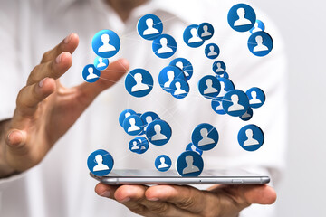 videoconference group of people talking in social network