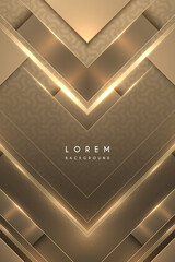 Wall Mural - Abstract gold geometric background with glow effect