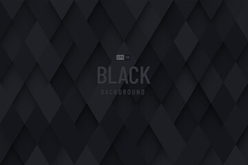 Wall Mural - Abstract seamless diamond shape black and grey color, Luxury 3D geometric pattern background. Modern rhombus texture design. Vector illustration