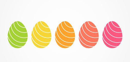 Wall Mural - easter eggs collection in bright colors. decorated easter eggs.