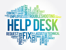 Help Desk Word Cloud Collage, Business Concept Background