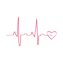 Canvas Print - heart cardio line