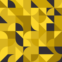 Aufkleber - Yellow-colored Abstract Geometric Shapes Background. Seamless Yellow Vector Background
