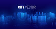 City future vector background. Cyberspace futuristic city in game. Cyberspace matrix technology
