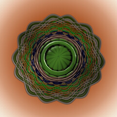 Wall Mural - 3d effect - abstract fractal fantasy circle object