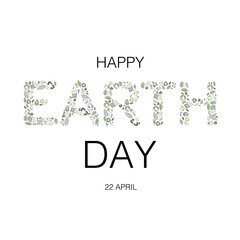 Wall Mural - Earth Day Logo design. 22 April. Vector illustration composed from many ecology theme symbols.
