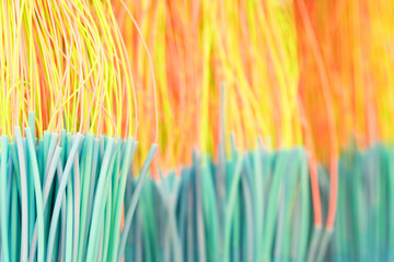 Fototapete - Colored thin wavy threads abstract texture background