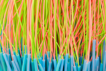 Fototapete - Colored thin wavy threads abstract texture background