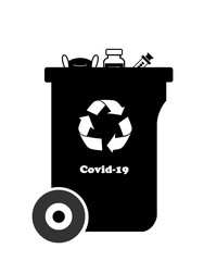 Sticker - Poubelle pour déchets covid-19