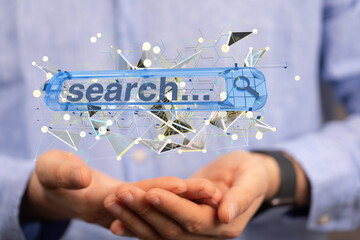 interface web application in hand