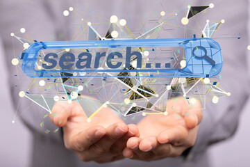 interface web application in hand