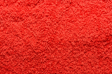 Red color terry cloth and towel texture