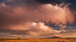 © Tandem Stock - Scenic image of storm clouds at sunset over the wetlands of the Great Salt Lake and Antelope Island State Park, Utah.
