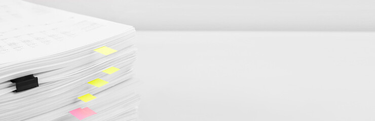 Canvas Print - Stack of report financial data. Concept of business, finance and data research.