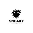 sneaky peek face logo icon vector template