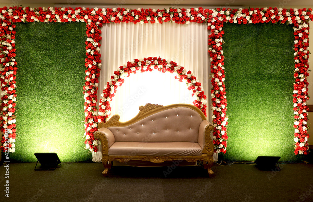 wedding stage decoration inside banquet hall Stock Photo | Adobe Stock