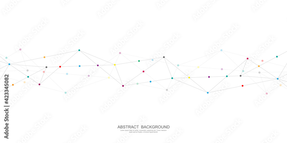 Abstract polygonal background with connecting dots and lines. Global network connection, digital technology and communication concept - obrazy, fototapety, plakaty 