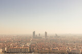 Fototapeta  - ville de Lyon en France soumise aux canicules et à la pollution à cause du réchauffement climatique