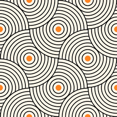 Wall Mural - Seamless pattern with geometric shapes. Abstract background. Line art.  Boho wall decor