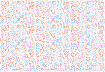 Wall Mural - blue and red heart pattern on white isolated background love symbol design wedding