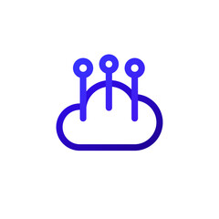 Sticker - cloud computing logo icon, vector