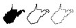 West Virginia state isolated on a white background, USA map