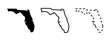 Florida state isolated on a white background, USA map