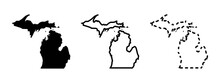 Michigan State Isolated On A White Background, USA Map
