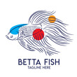 Betta Fighting fish vector, perfect for Fish stote,fish shop, and betta fish club lover logo