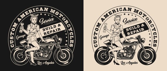 Wall Mural - Custom motorcycle repair service logo