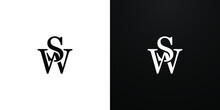 SW / WS Initial Logo  - Elegant And Stylish Overlapping Serif Letter  Design Vector Monogram