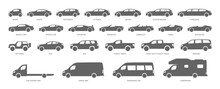 Car Body Types. Different Vehicles. Vector Illustration