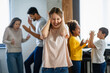 © NDABCREATIVITY - Family arguments and fights make children stressful angry or sad