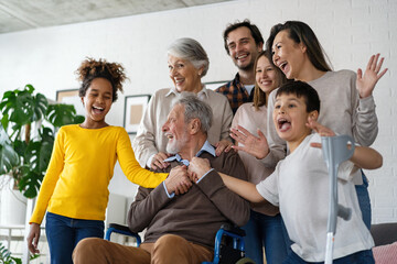 Wall Mural - Three Generation Multi Ethnic Family Group At Home