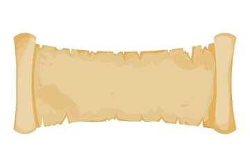 Wall Mural - parchment banner, scroll paper in cartoon style isolated on white background. ui game asset design. 