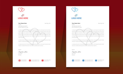 Wall Mural - letterhead format template, business style letterhead design template. company letterhead template d