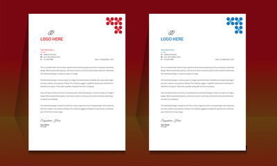 Wall Mural - letterhead format template, business style letterhead design template. company letterhead template d