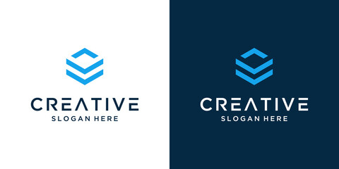 Modern letter v abstract logo design