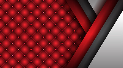 Wall Mural - Modern abstract red metallic on design modern futuristic background . Metal frame geometric digital technology concept for wallpaper, banner template