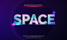 Editable Text Style Effect Space Theme Bright Color.
Vector Illustration Template