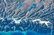 The beauty of New Zealand with snow-capped mountains. Digital Enhancement. Elements of this image furnished by NASA