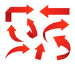 © murniati - Set of red arrow icons on white background